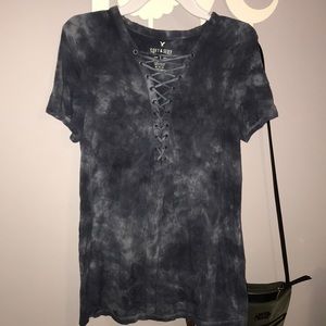 American Eagle laced v neck top